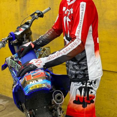 NLB RED AND BLACK FADE PANTS