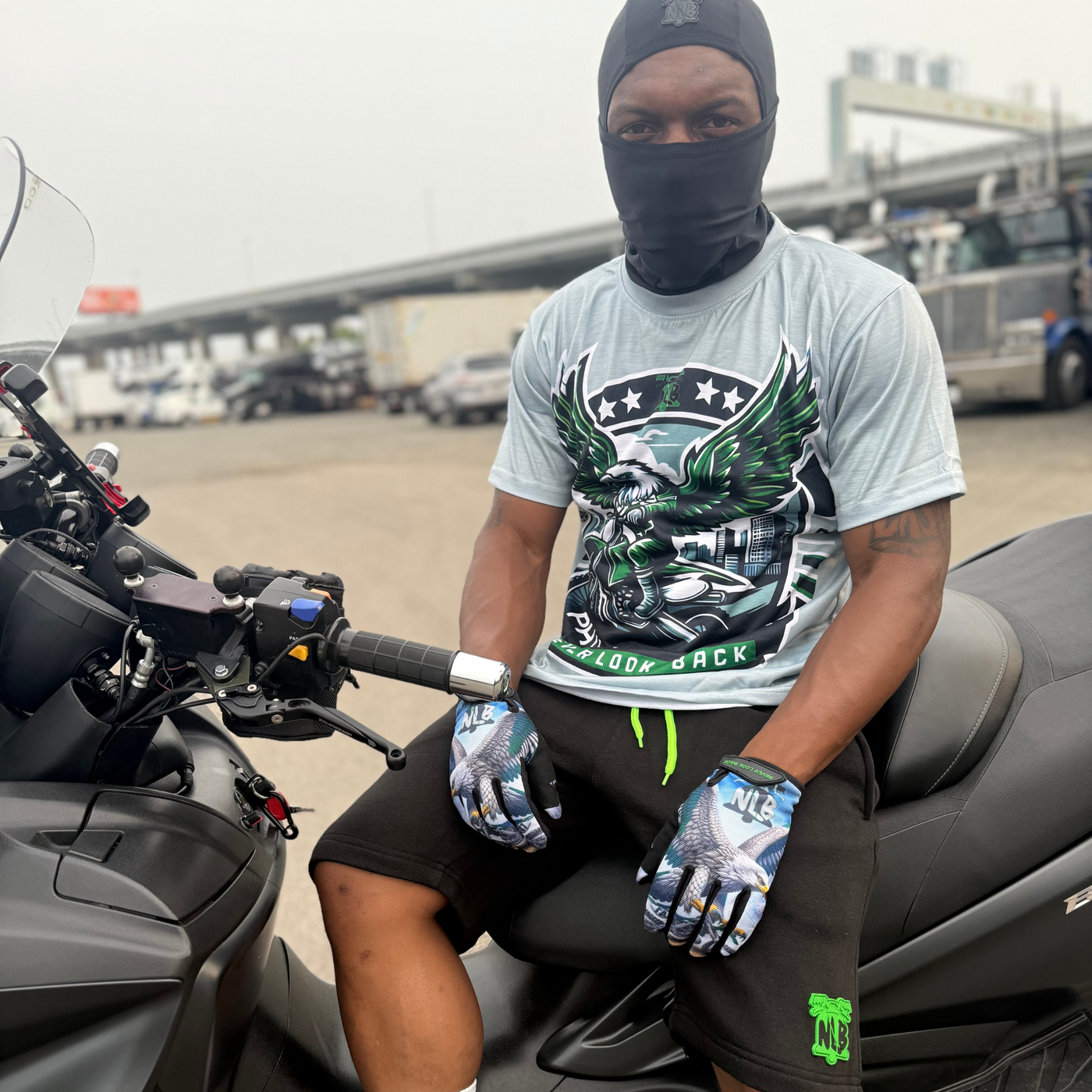 Black Shorts Green Logo