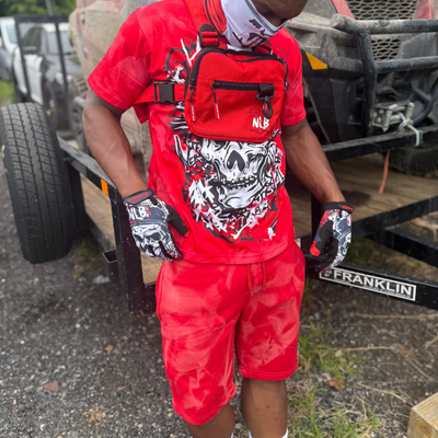 Red Shorts Black Logo