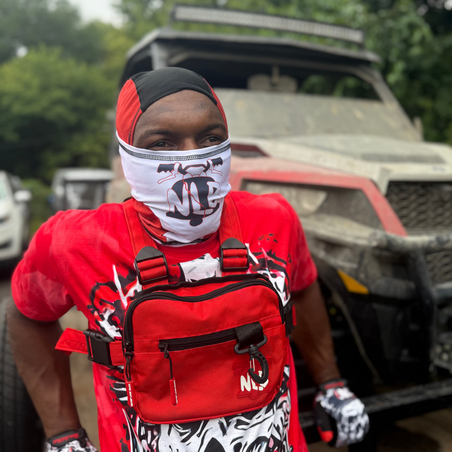 NLB Red and Black Logo Full Face Mask