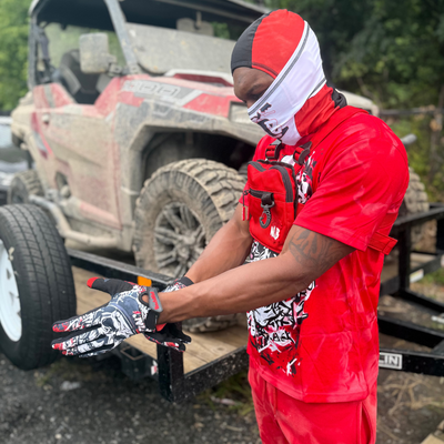 NLB Red and Black Logo Full Face Mask