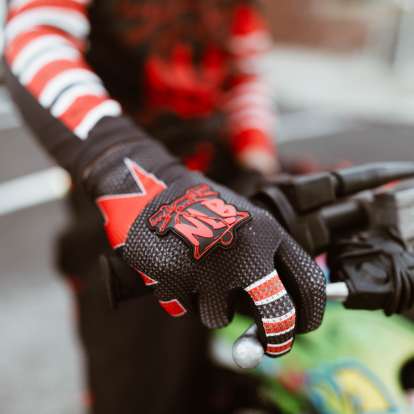 New Red x Black Louis Gloves with Strap - MX | MTB | Street