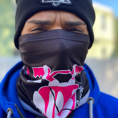 Black/Pink Cancer Gaiter Mask