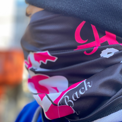 Black/Pink Cancer Gaiter Mask