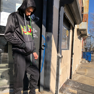 Black & Green Sweatpants