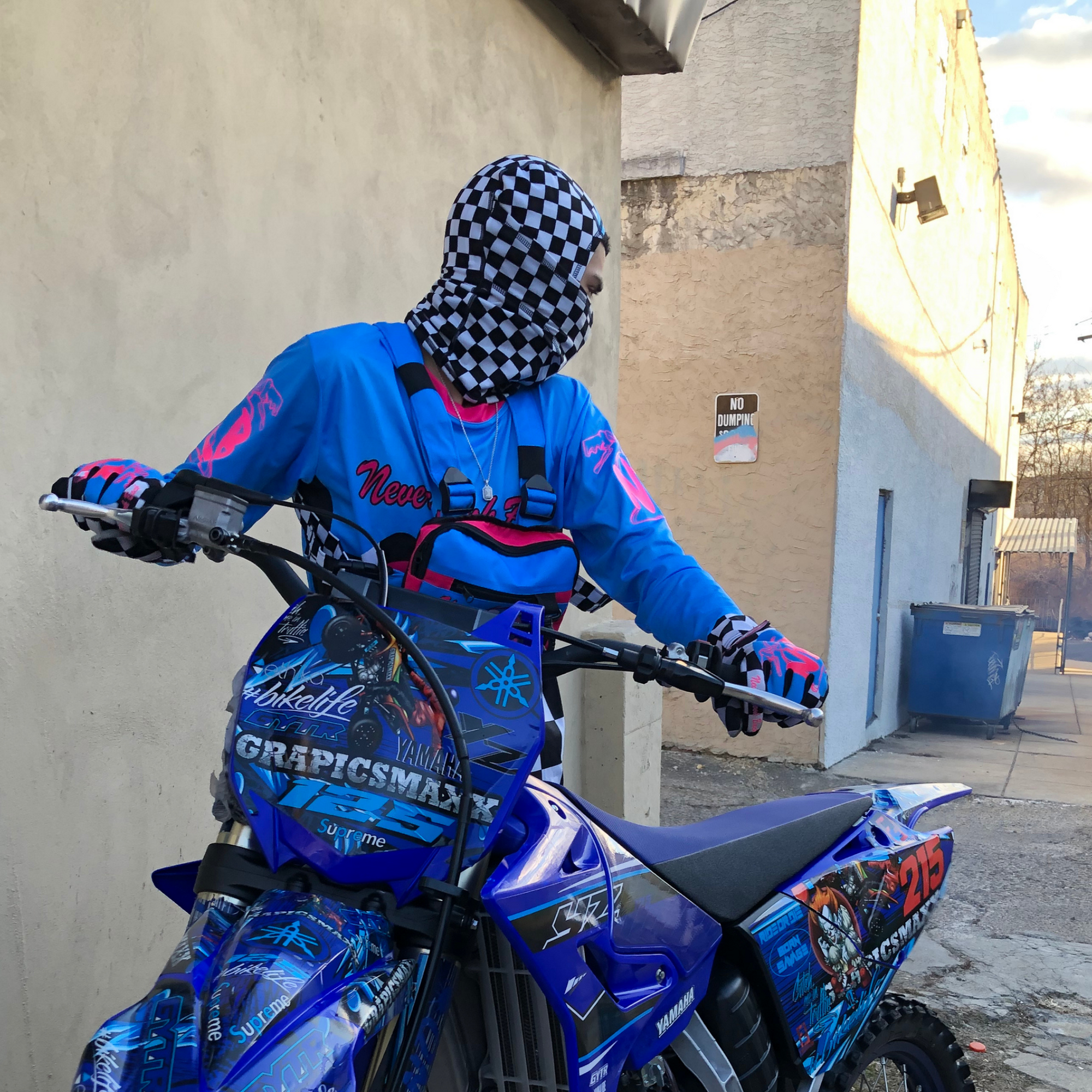 Checkered Men Mx Jersey Never Look Back nlb