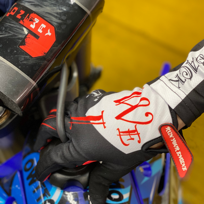 NLB RED AND BLACK FADE GLOVES