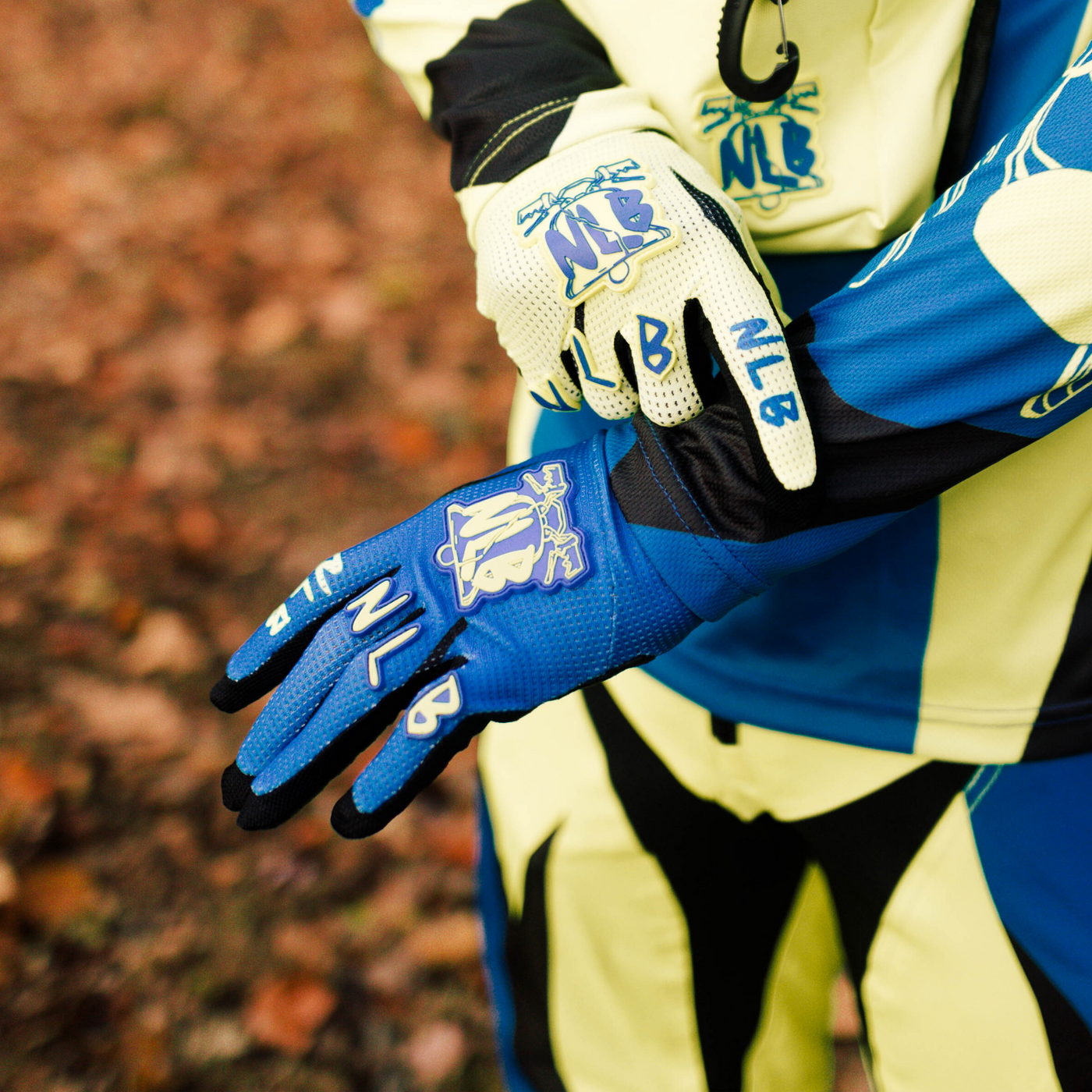 Flourescent Yellow/Blue/Black MX Gloves