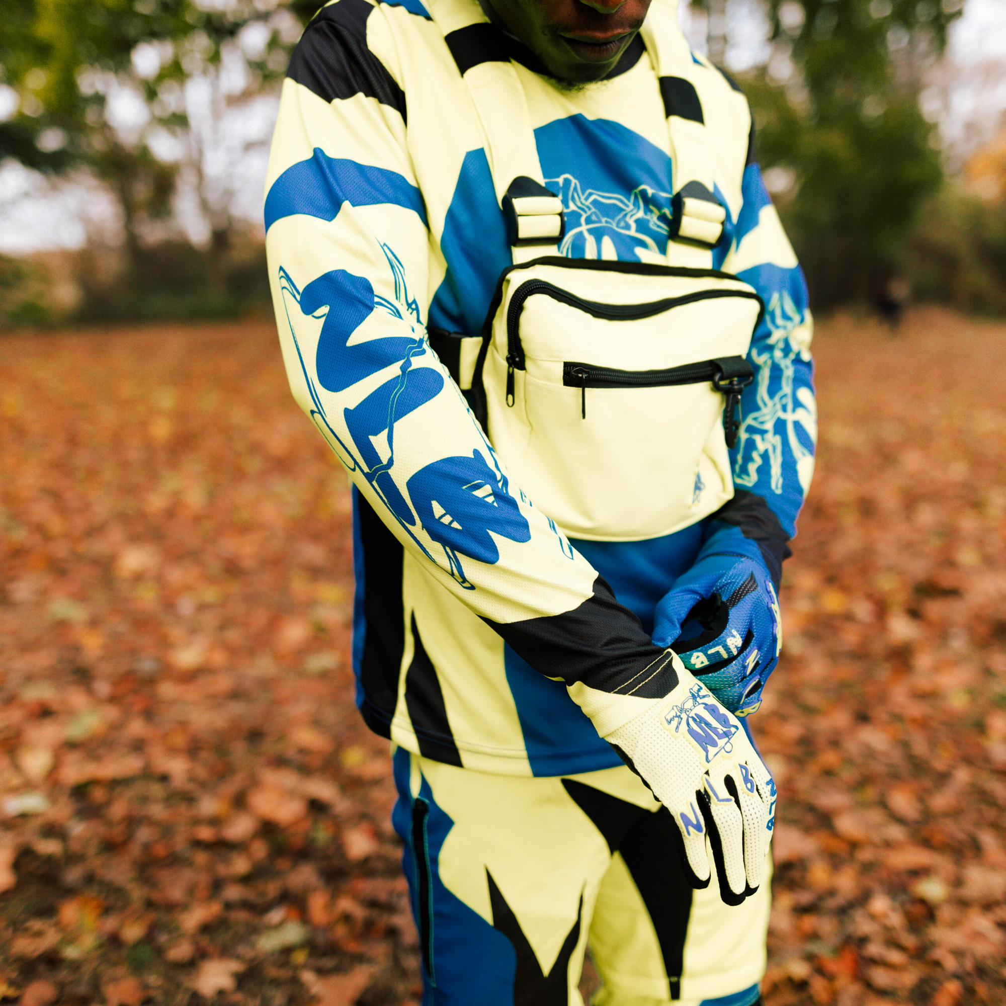 Flourescent Yellow/Blue/Black MX Jersey