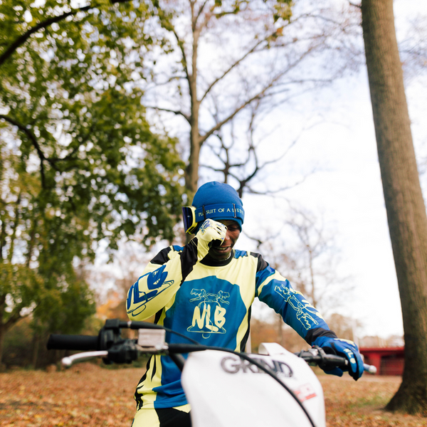 Flourescent Yellow/Blue/Black MX Jersey - Never-Look-Back-nlb