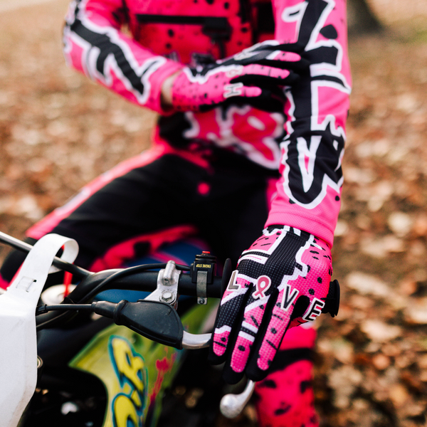 Pink discount motocross gloves