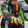 Orange/Green Mx Gloves