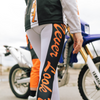 Grey/Orange Woman Leggings
