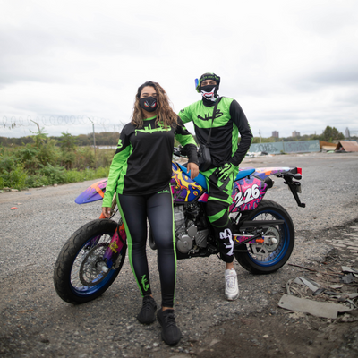 Green/Black Woman Leggings